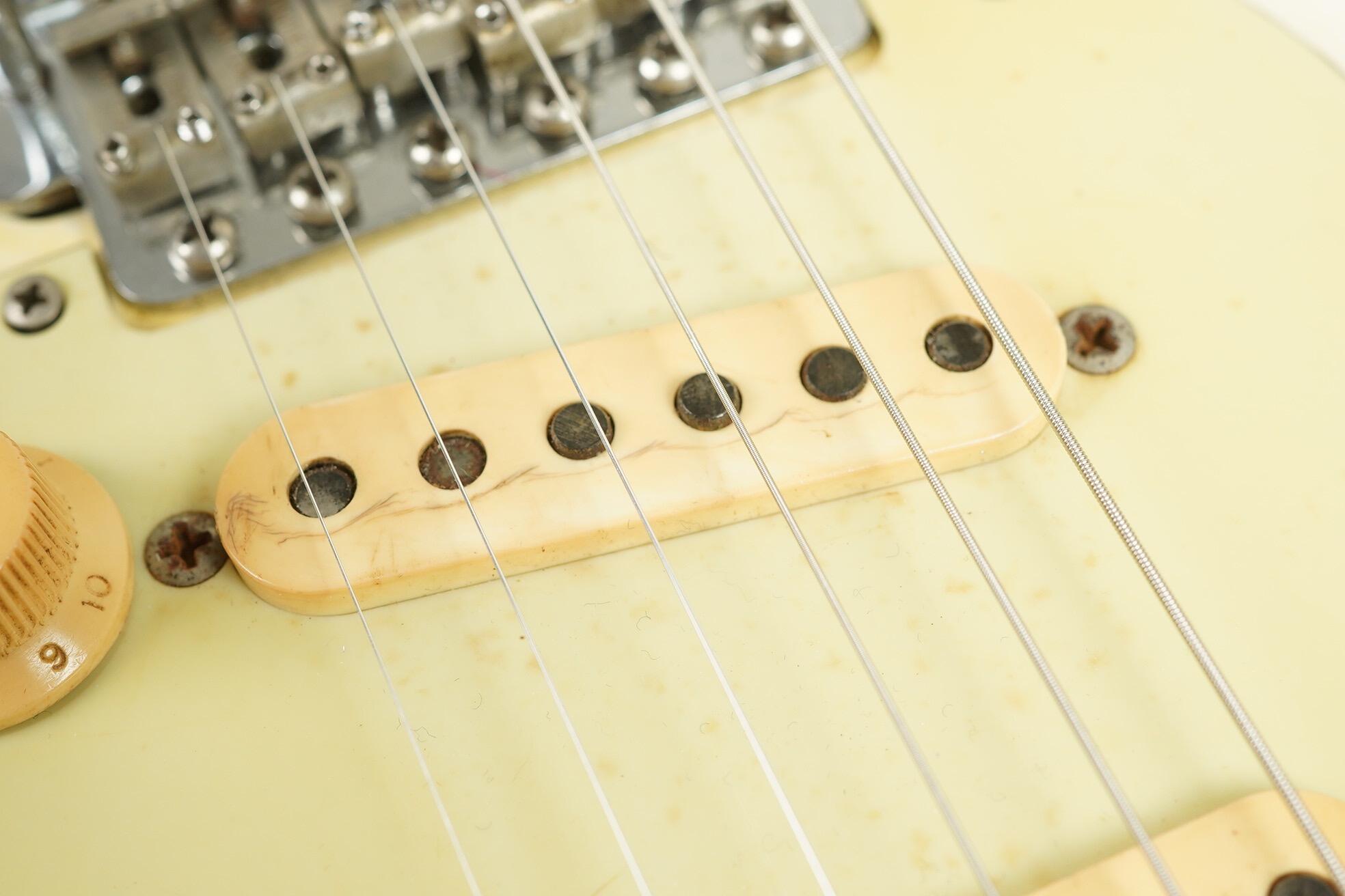 1963 Fender Stratocaster Olympic White refin flame neck