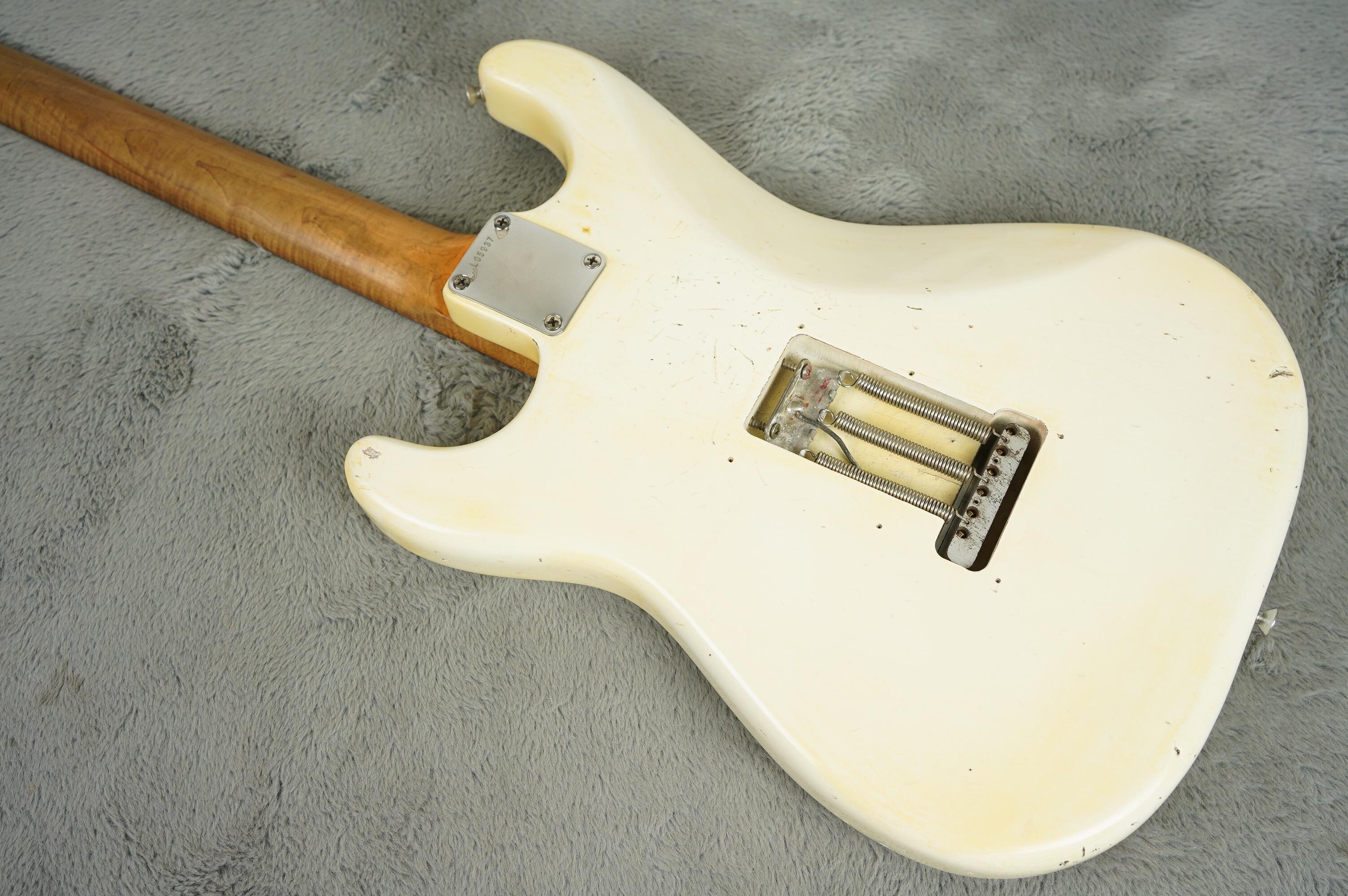 1963 Fender Stratocaster Olympic White refin flame neck
