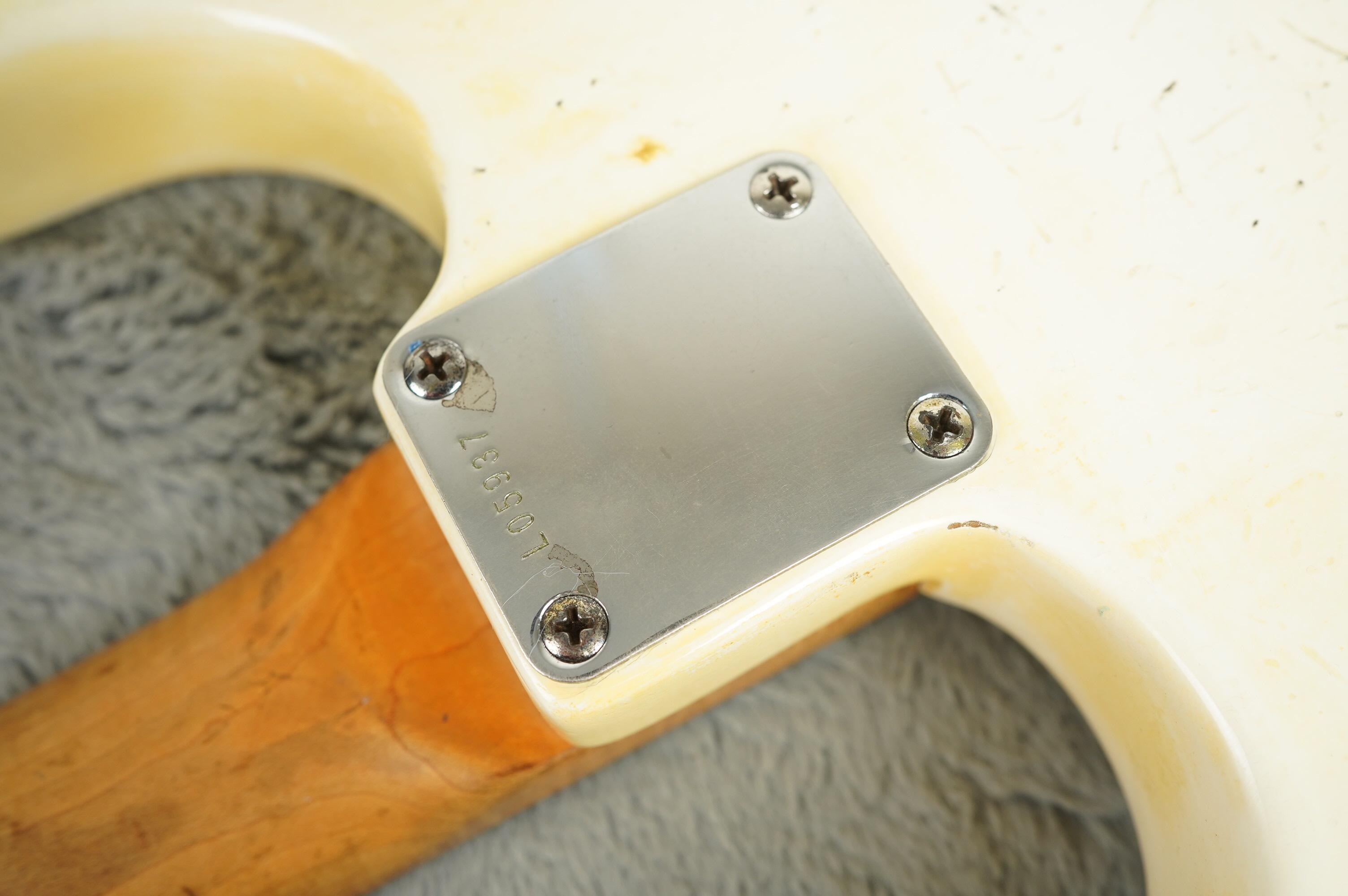 1963 Fender Stratocaster Olympic White refin flame neck