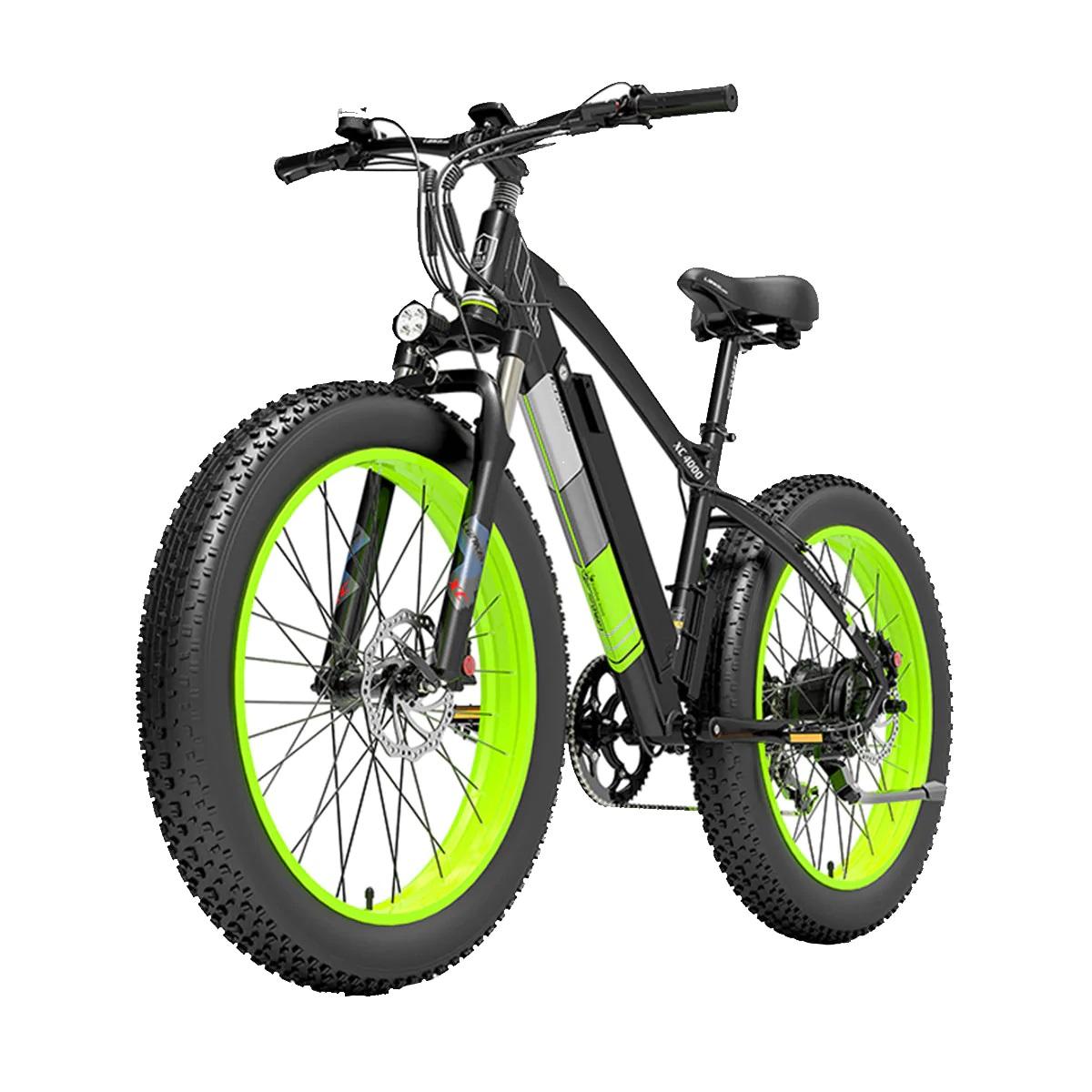 green electric mountain bike