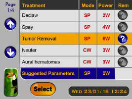 20W CO2 Surgical Laser Menu Screen 3