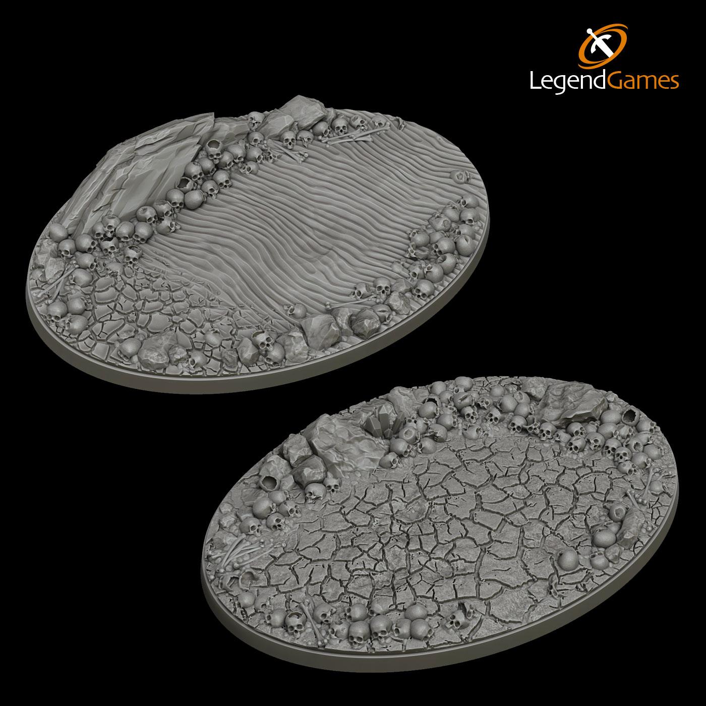 Picture of 105mm x 70mm Oval Skull base x2 STL file - Main Image