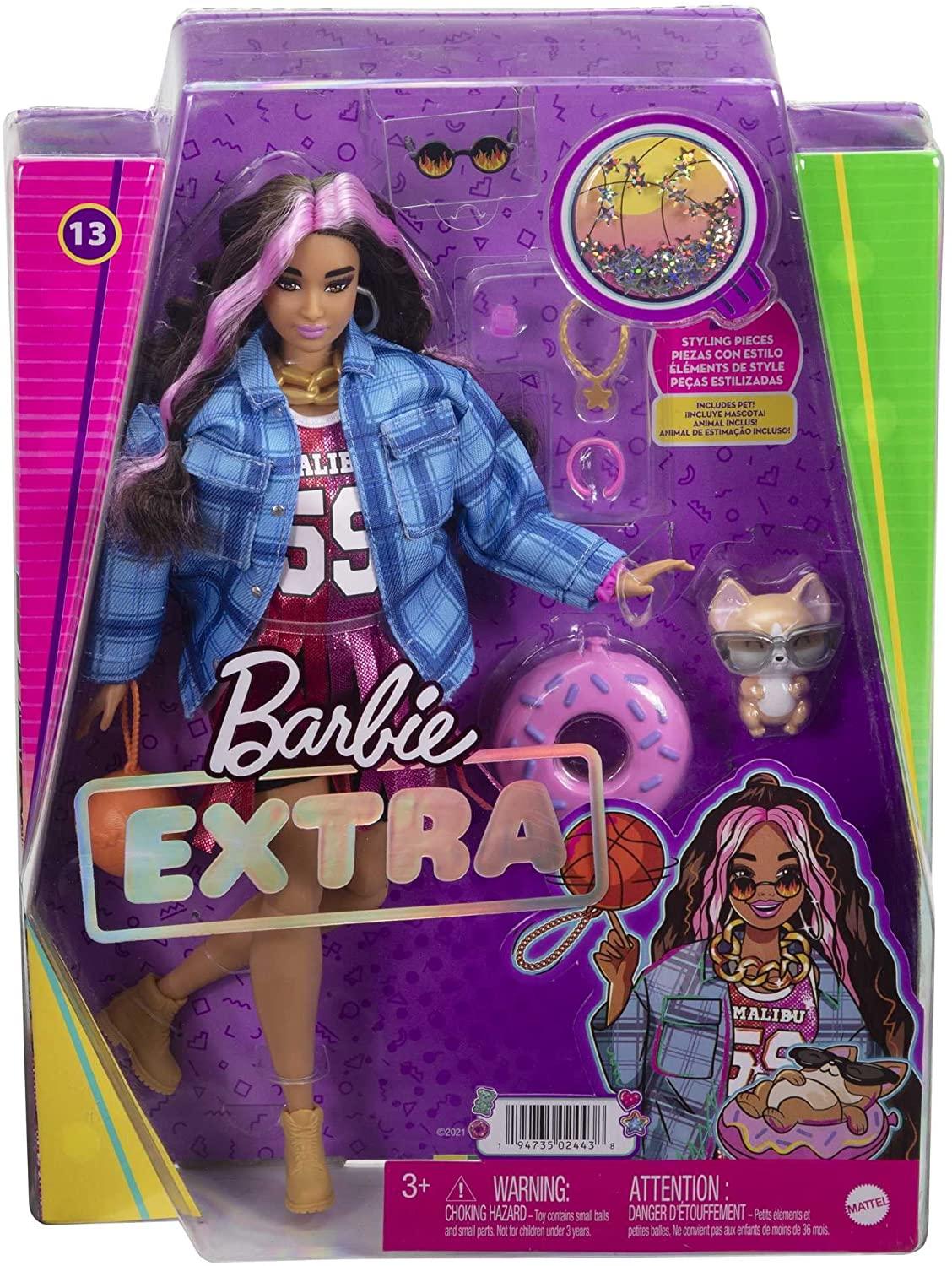 Buy Barbie Extra Doll #12 in Floral 2-Piece Fashion & Accessories, with Pet  Bunny, Extra-Long Blonde