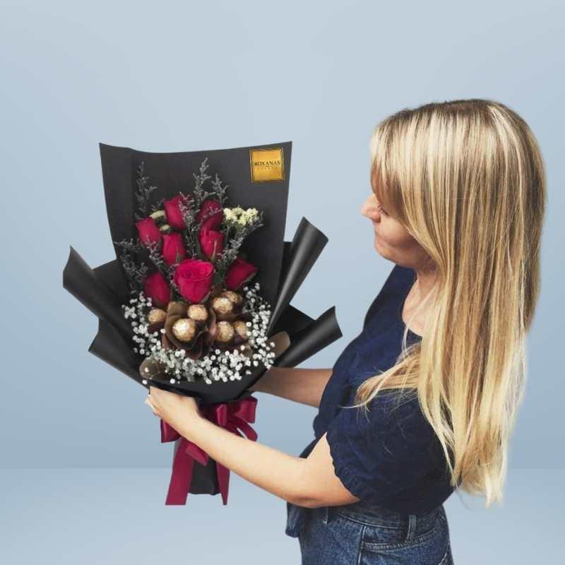 Ferrero Rocher Rose Bouquet Roxanas Flower Delivery 2652