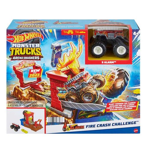 Hot Wheels Monster Trucks Arena Smashers 5Alarm Fire Crash Challenge