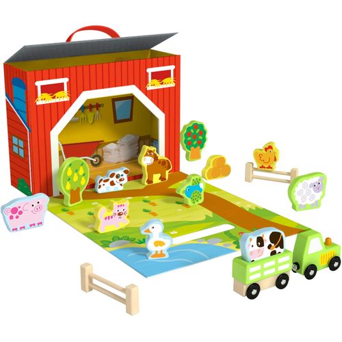 Tooky Toy Wooden Farm Play Box