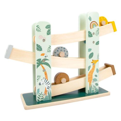 The descent is decorated with richly detailed safari animals and trendy leaf motifs.