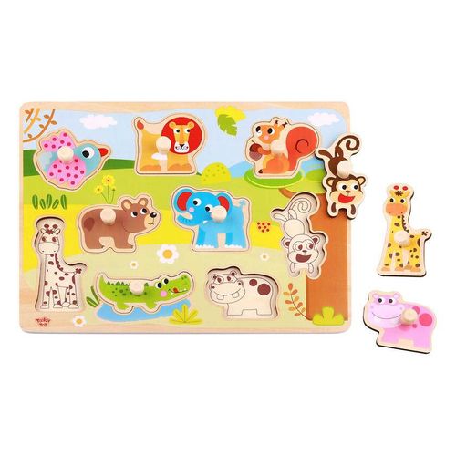 Tooky Toy Wooden Animal 10 Piece Puzzle