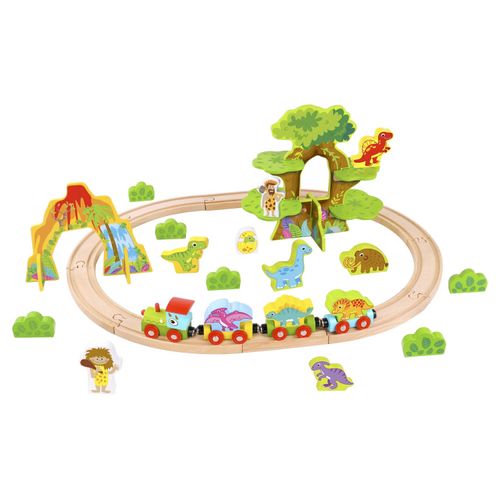 Tooky Toy Wooden Small Dinosaur Train Set
