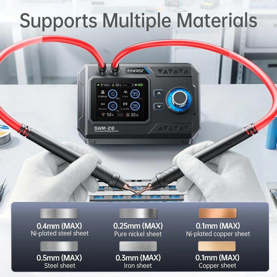 FNIRSI SWM-20 1200A Dual-Pulse 2-in-1 Portable Battery Spot Welder 2
