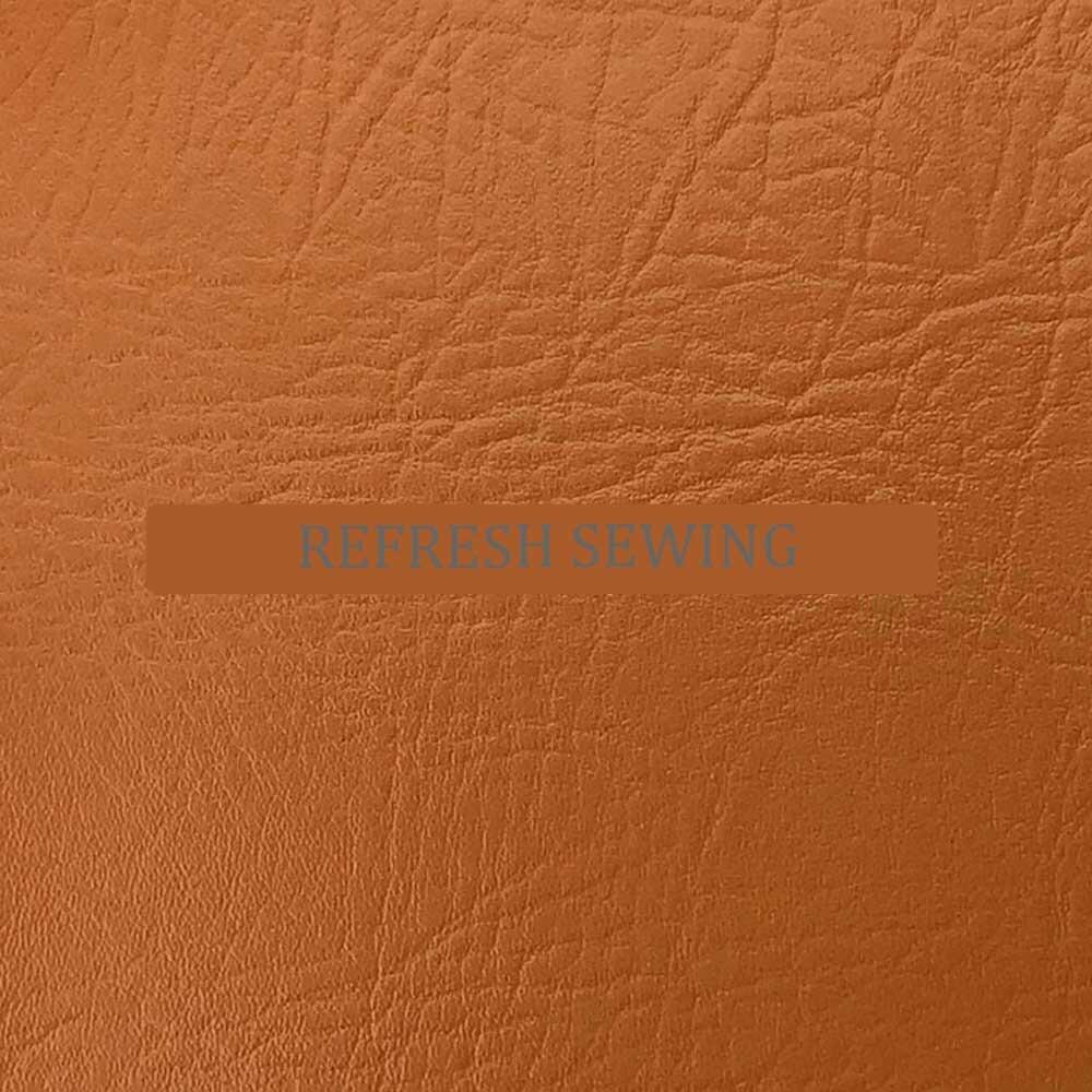 Vinyl Leatherette Plain Grain Faux Leather Tan 1 Metre