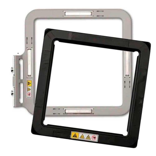 Brother Innov-is M Series Magnetic Hoop MFM100 4"x4" with the upper hoop parted from the lower hoop