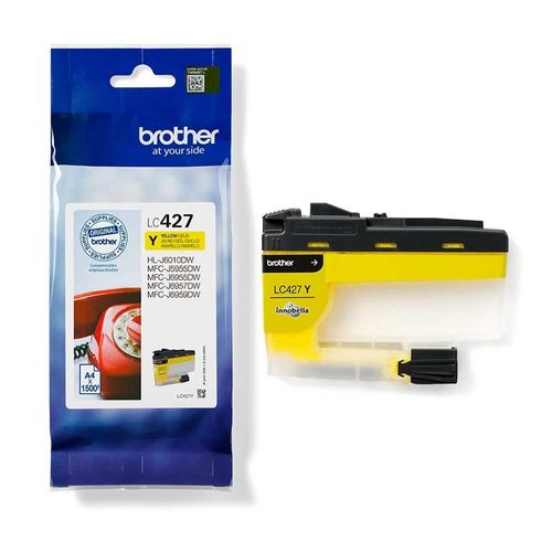 Brother Printmoda Fabric Printer Ink - Yellow with the retail packaging