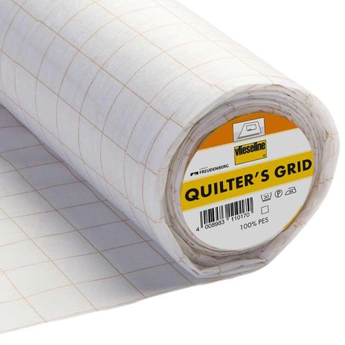 Vlieseline QGRID Quilter's Interlining Grid Iron-on Fusible 90cm White