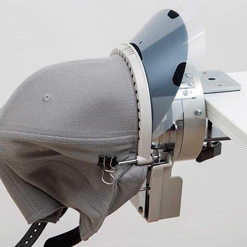 A cap loaded into the cap hoop