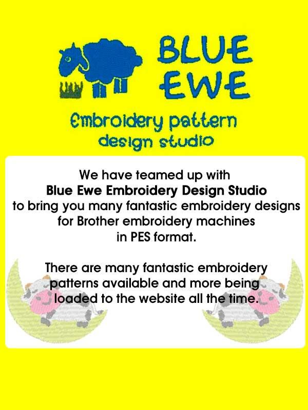 blue Ewe embroidery pattern design studio