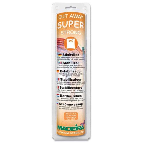 Madeira Super Strong Cut Away Stabiliser 30cm x 5m White 9445
