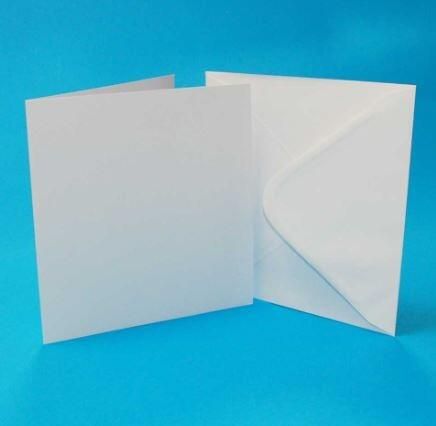 25 x Occasion Cards & Envelopes 8"x 8" Plain White