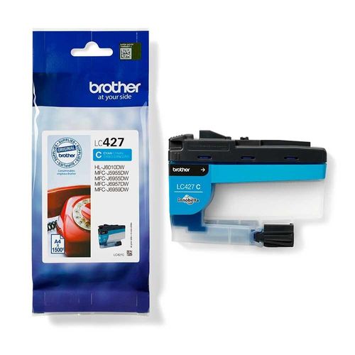 Brother Printmoda Fabric Printer Ink - Cyan with the retail packaging