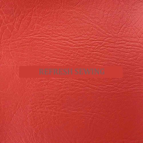 Vinyl Leatherette Plain Grain Faux Leather Red 1 Metre