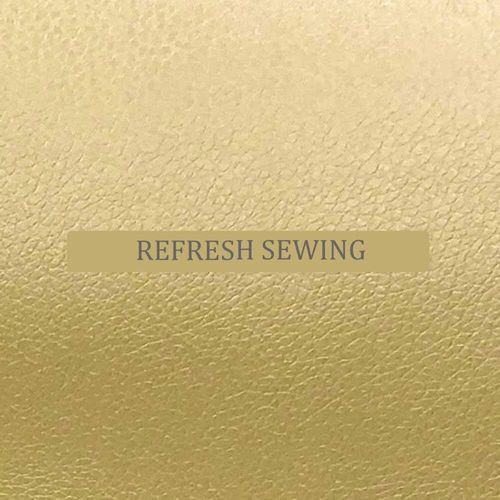 Vinyl Leatherette Plain Grain Faux Leather Gold 1 metre
