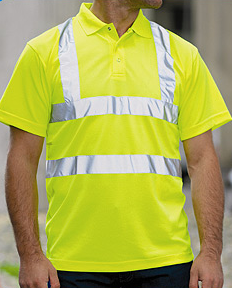 Plain High visibility Polyester Polo HV070