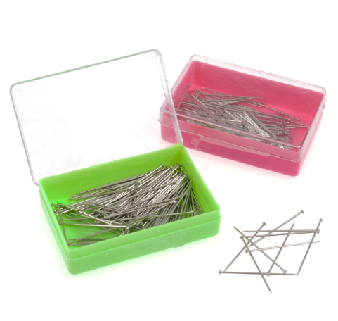 Household silver metal pins box of approx 150 pins