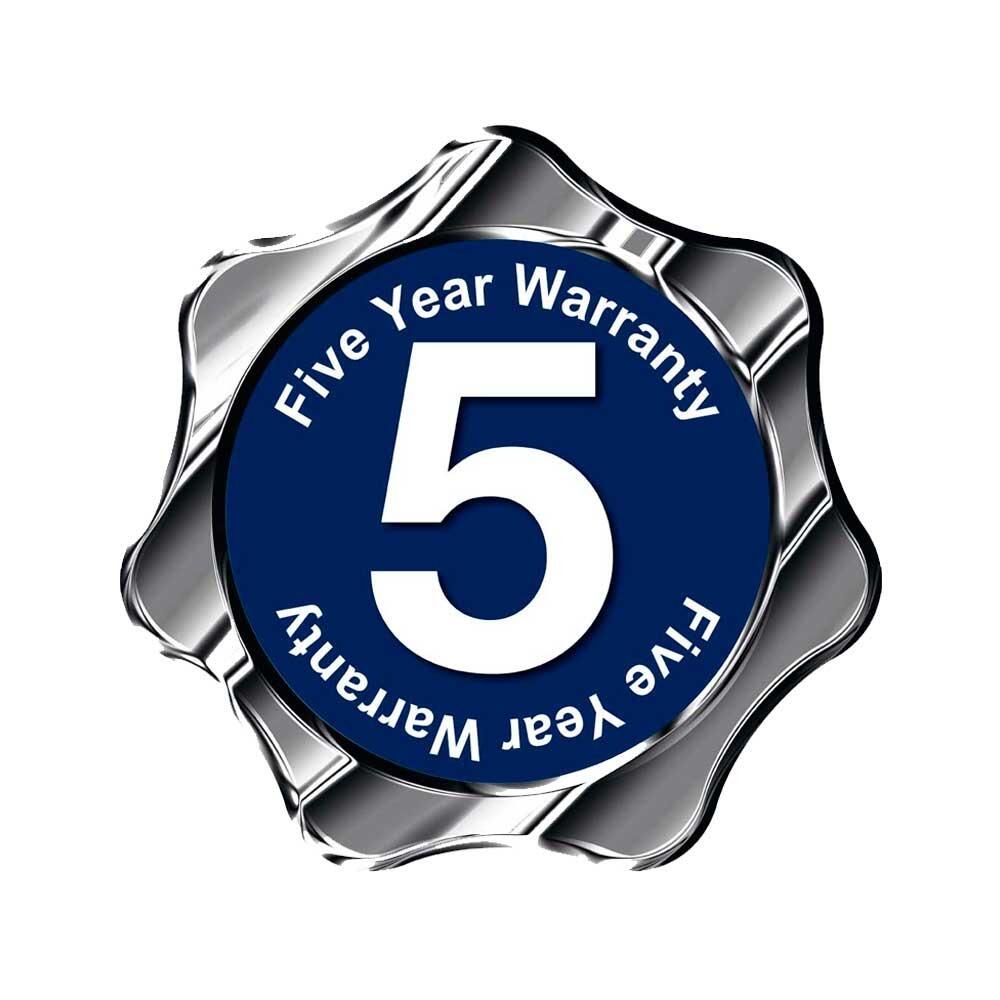 5 year warranty logo