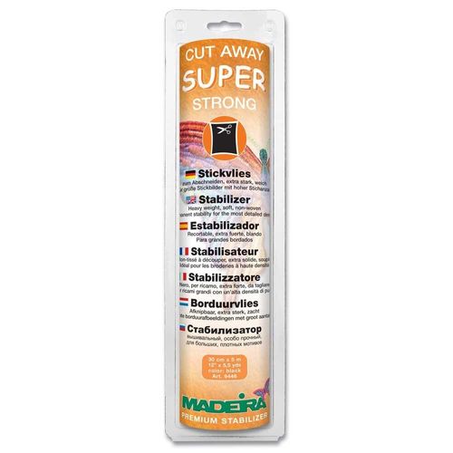 Madeira Super Strong Cut Away Stabiliser 30cm x 5m Black 9446