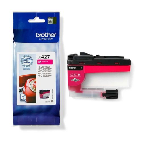 Brother Printmoda Fabric Printer Ink - Magenta with the retail packaging