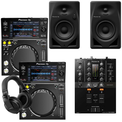 Pioneer DJ XDJ-700 & DJM-250MK2 DM-40D Bundle