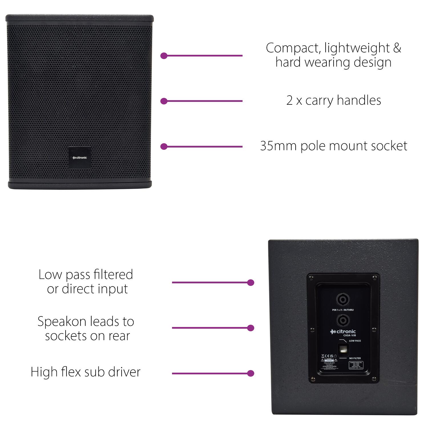Citronic CASA-10B Passive Sub details