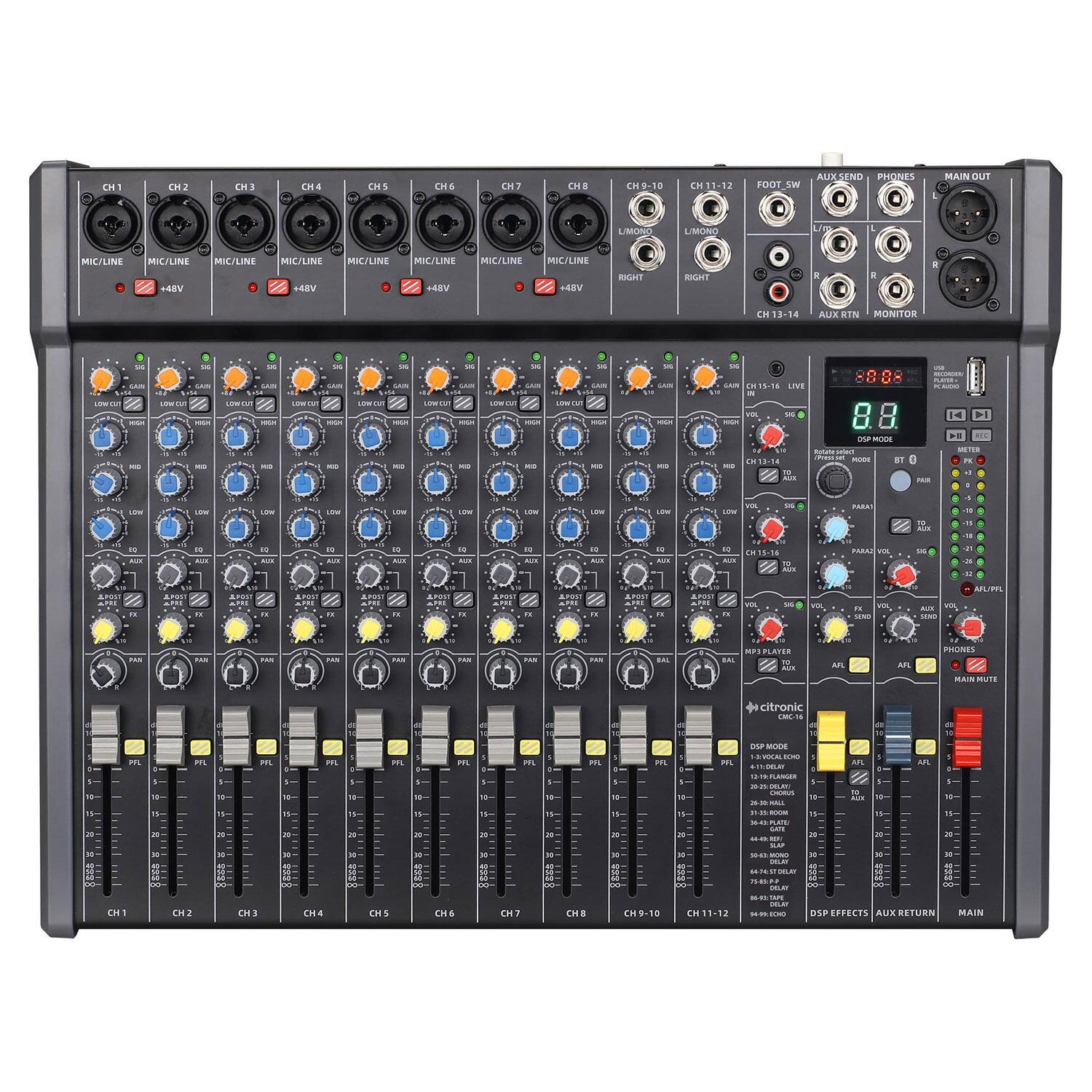 Citronic CMC-16 Live Mixing Console top