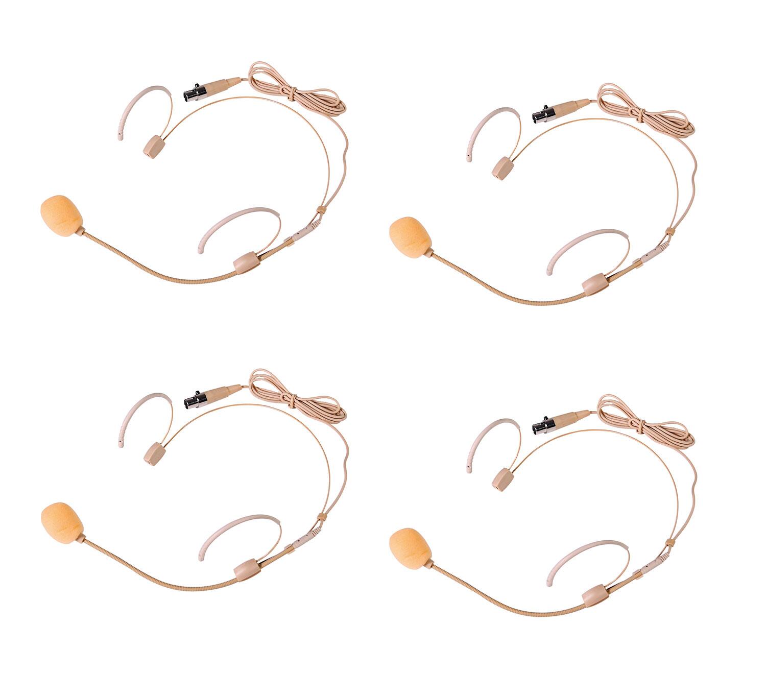 Chord XU4 Quad Bodypack UHF Microphone System headband mics