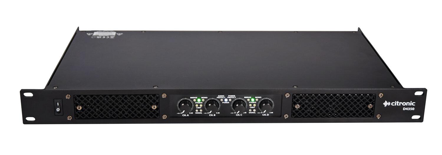 Citronic D4350 Quad Amplifier front angle