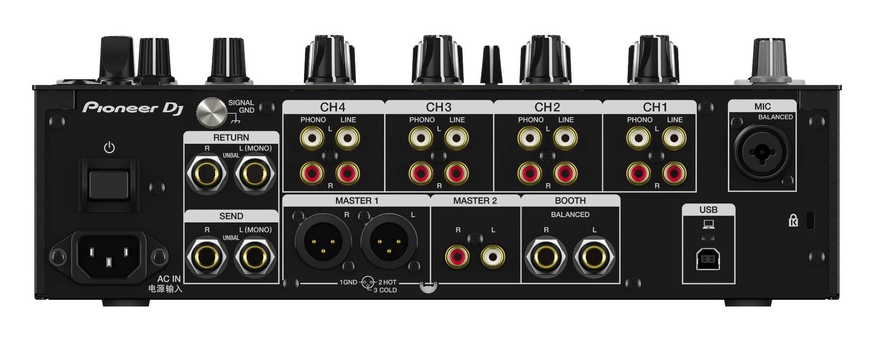 Pioneer DJ DJM-750MK2 4-channel professional DJ mixer rear