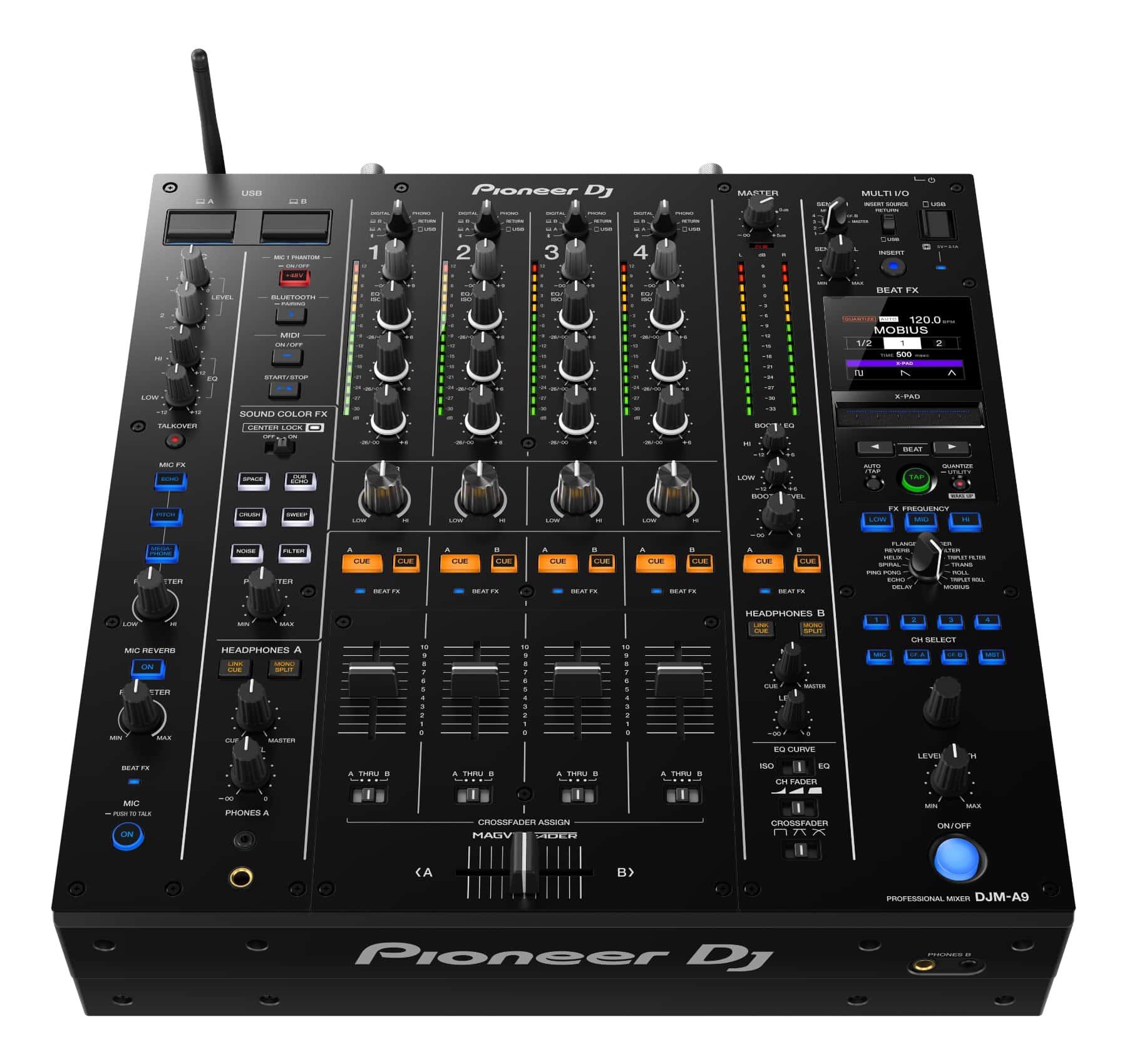 Pioneer DJ DJM-A9 mixer front angle
