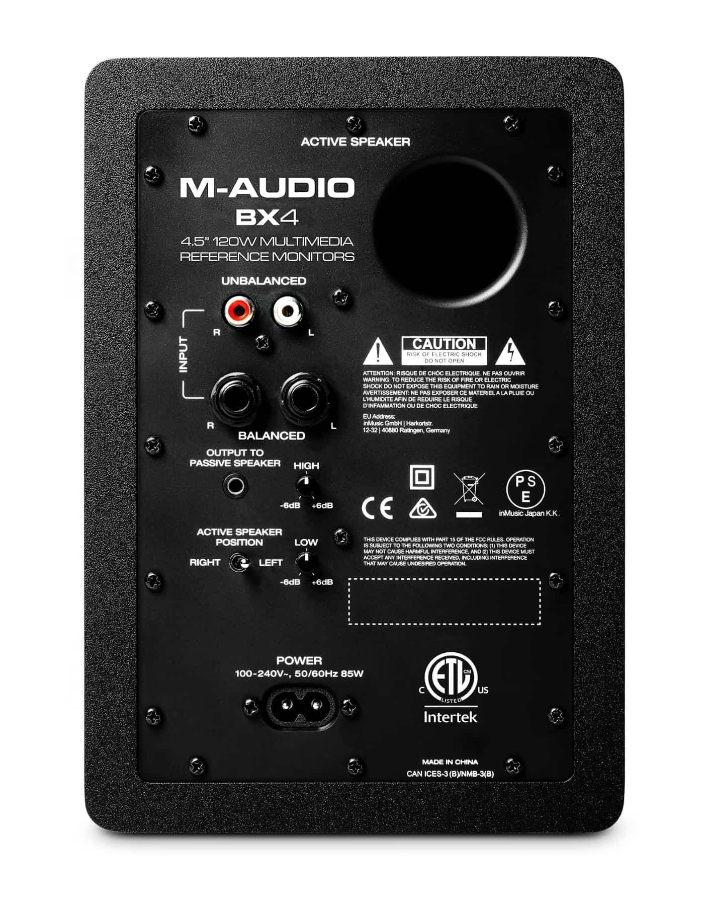 M-Audio BX4 active rear