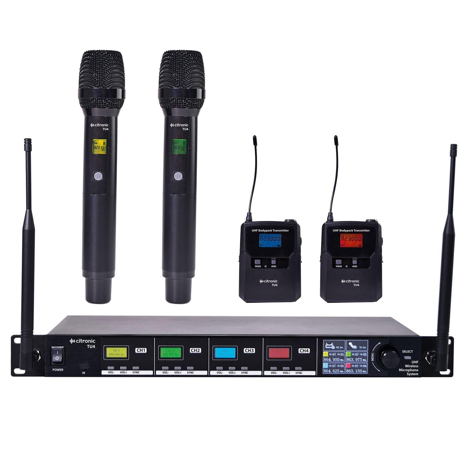 Citronic TU4 Quad Combi Radio Microphone System