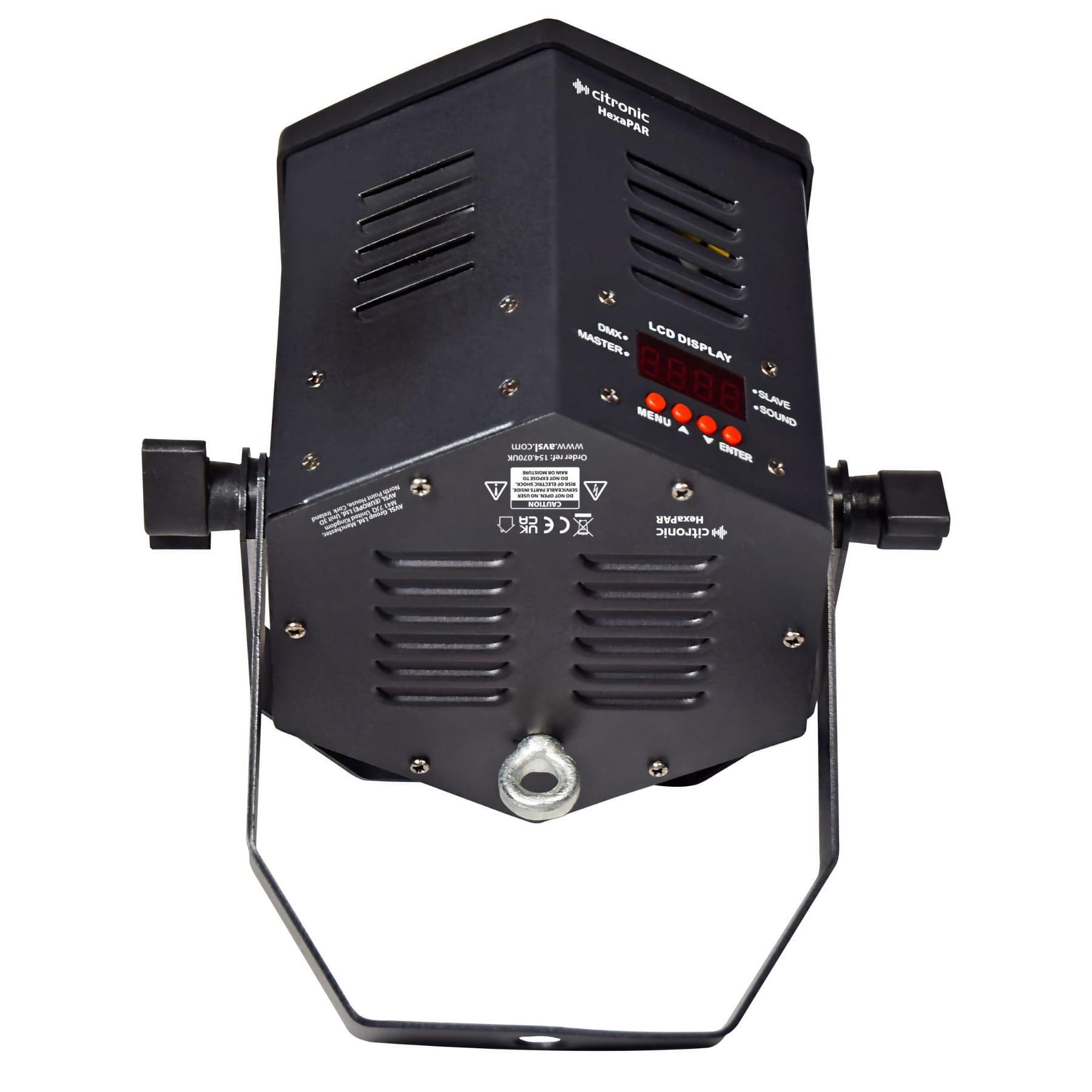 Citronic HexaPAR: 40W COB LED RGBW PAR Light rear