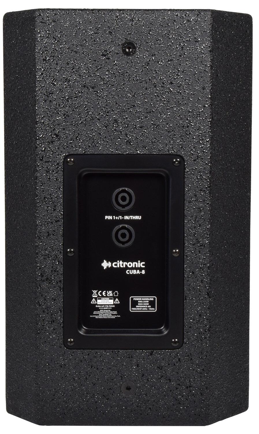 Citronic CUBA-8 Passive Full-Range Cabinet rear