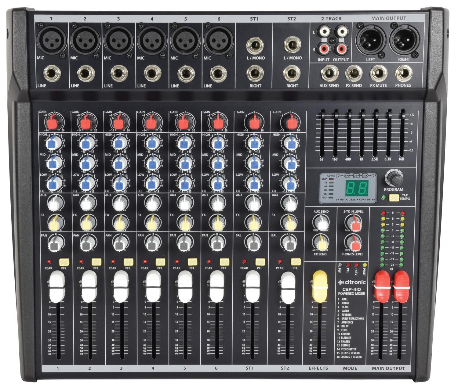 Citronic CSP-410 powered mixer 400W top
