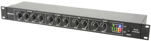 Adastra ML432 4mic + 3aux rack mixer 1U angle