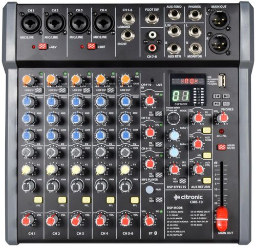 Citronic CMB-10 Mixing Console with DSP + USB/PC/BT Player top
