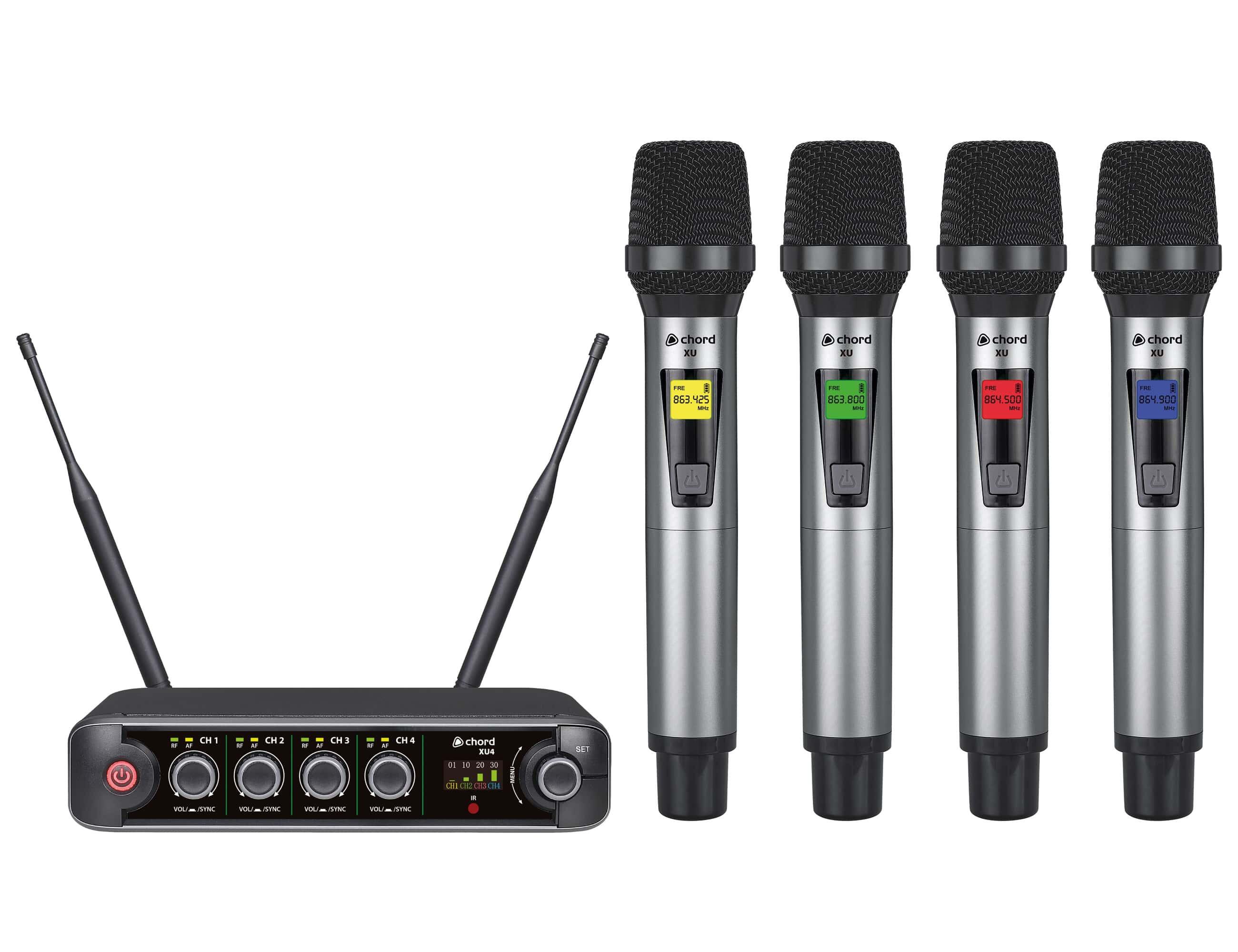 Chord XU4 Quad Handheld UHF Microphone System