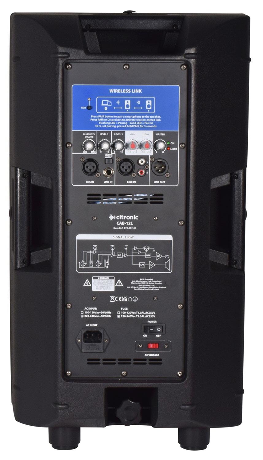 Citronic CAB-12L BT Link Speaker rear