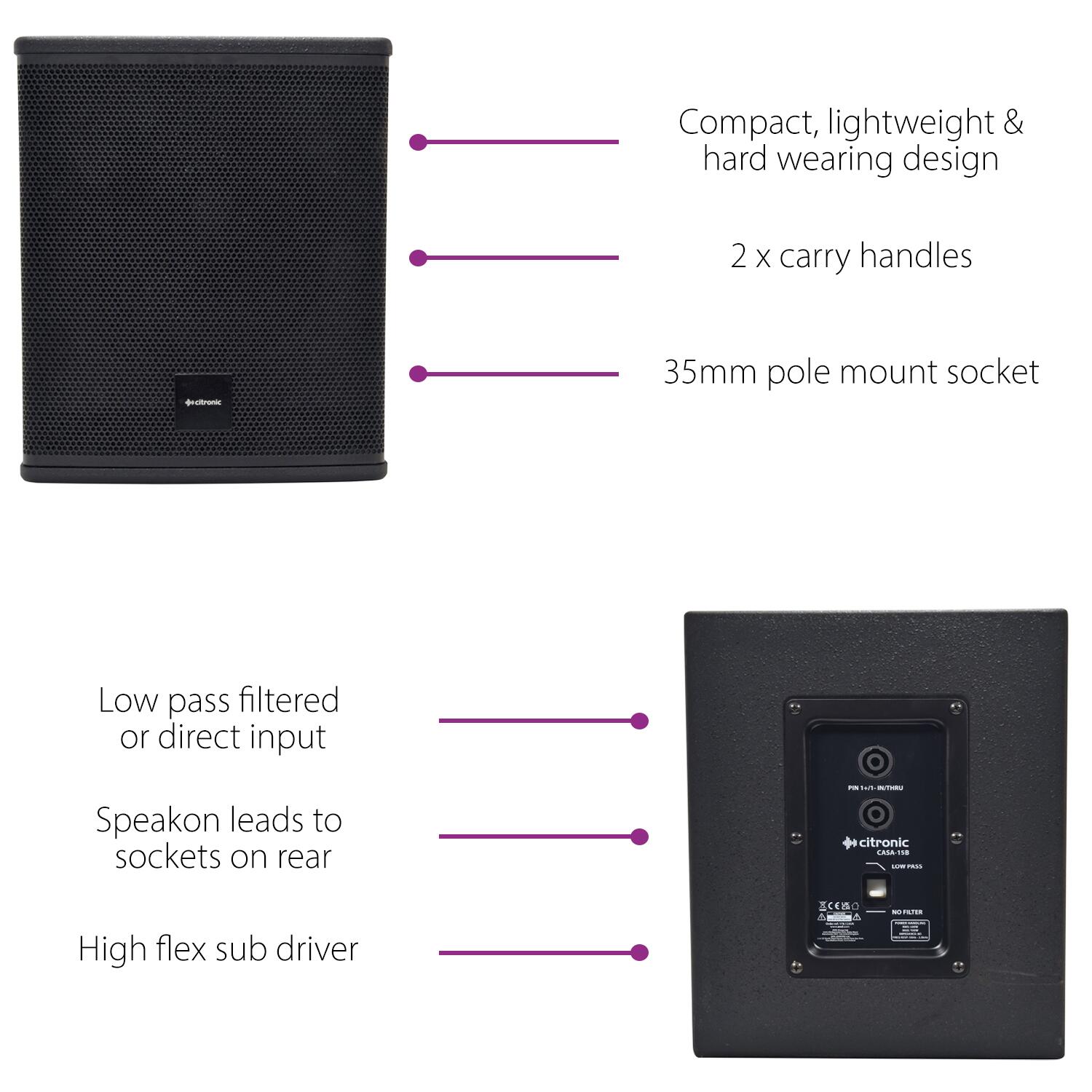 Citronic CASA-15B Passive Sub details
