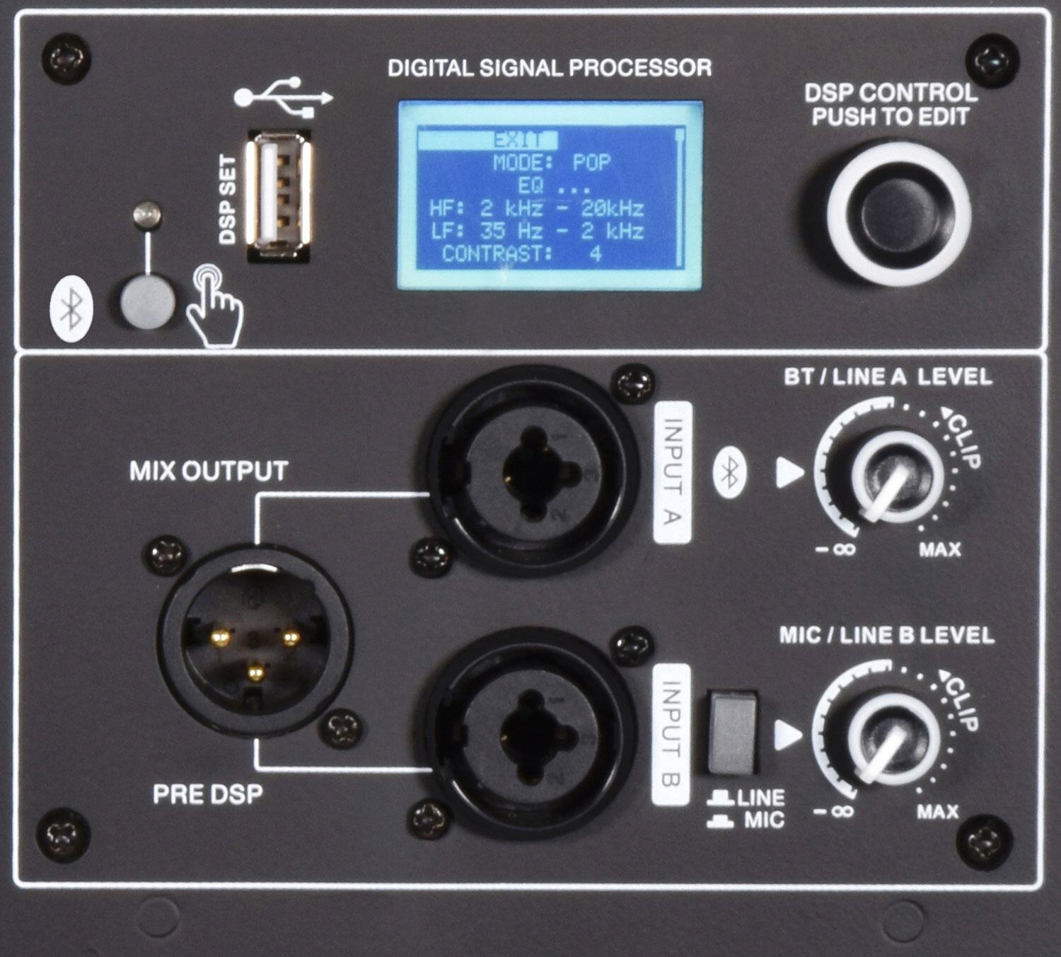 Citronic CLARA-15A Active HP Cabinet inputs