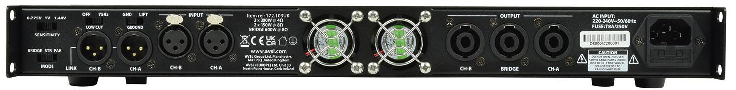 Citronic D300 Class-D Amplifier rear