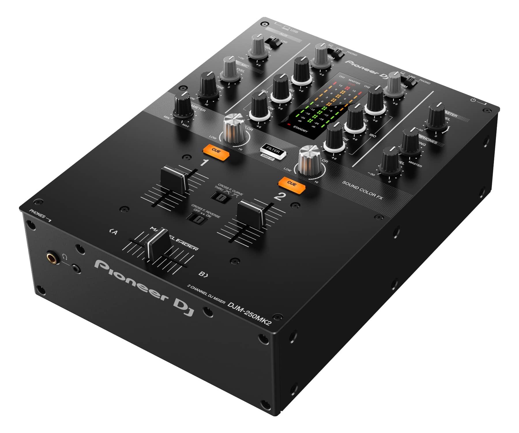 Pioneer DJ DJM-250MK2 DJ mixer angle